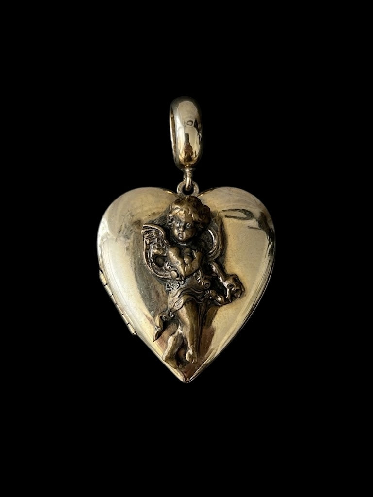 Cherub locket necklace