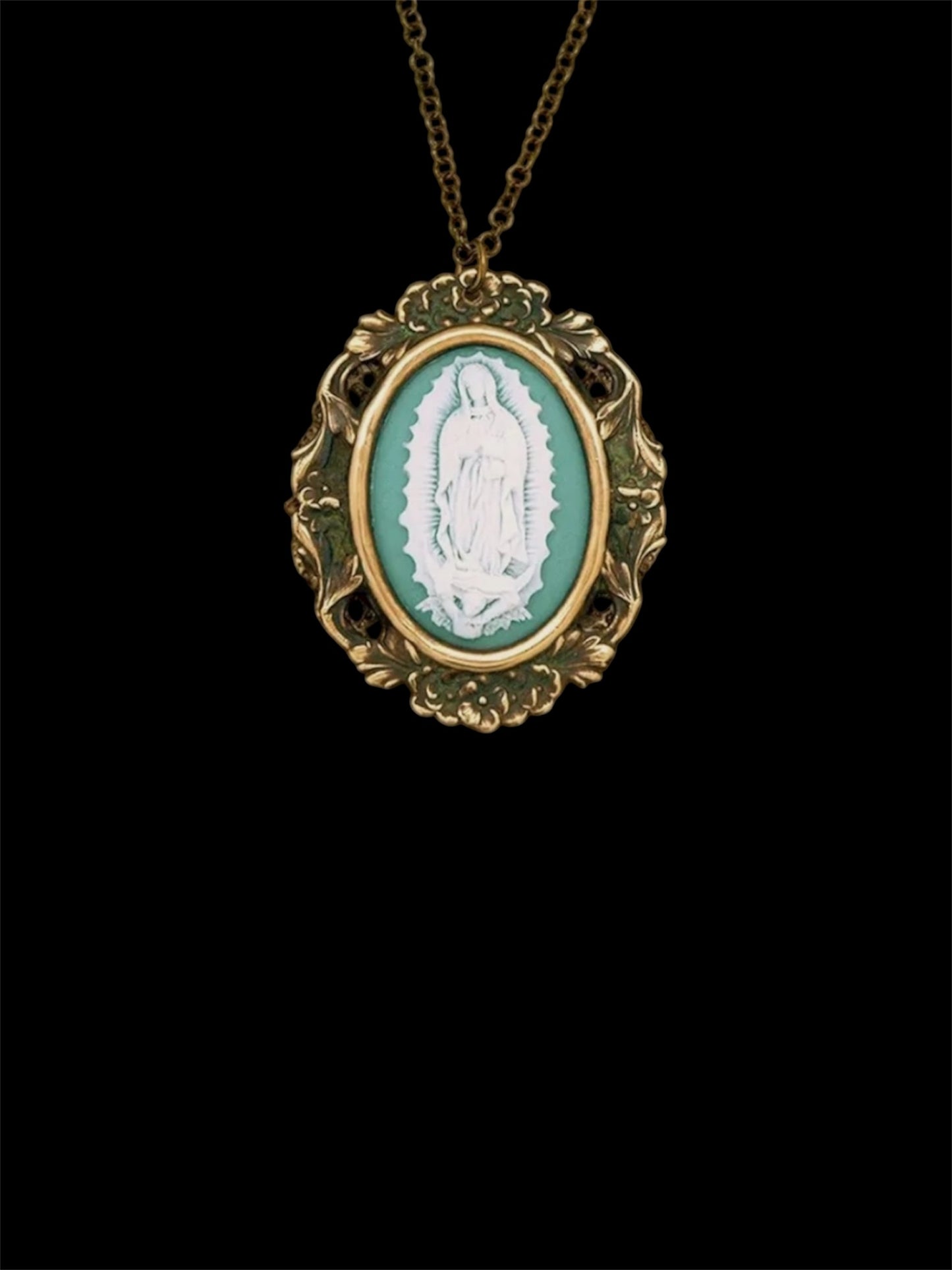 Virgin Mary Cameo Necklace
