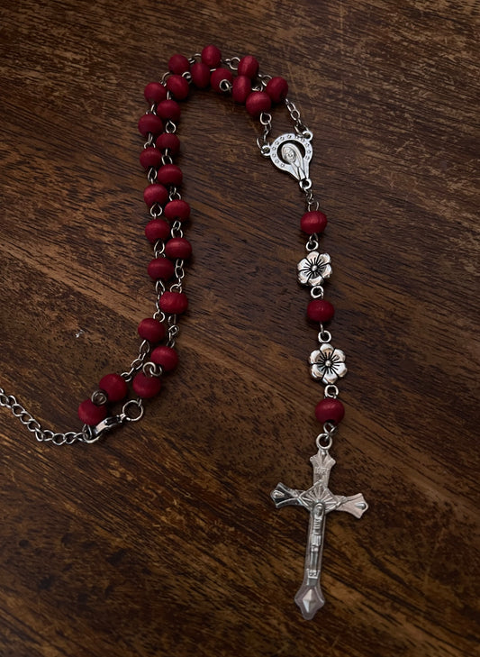 Chapel Rose rosary necklace