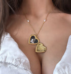 Gold heart locket picture