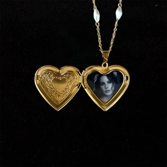 Gold heart locket picture