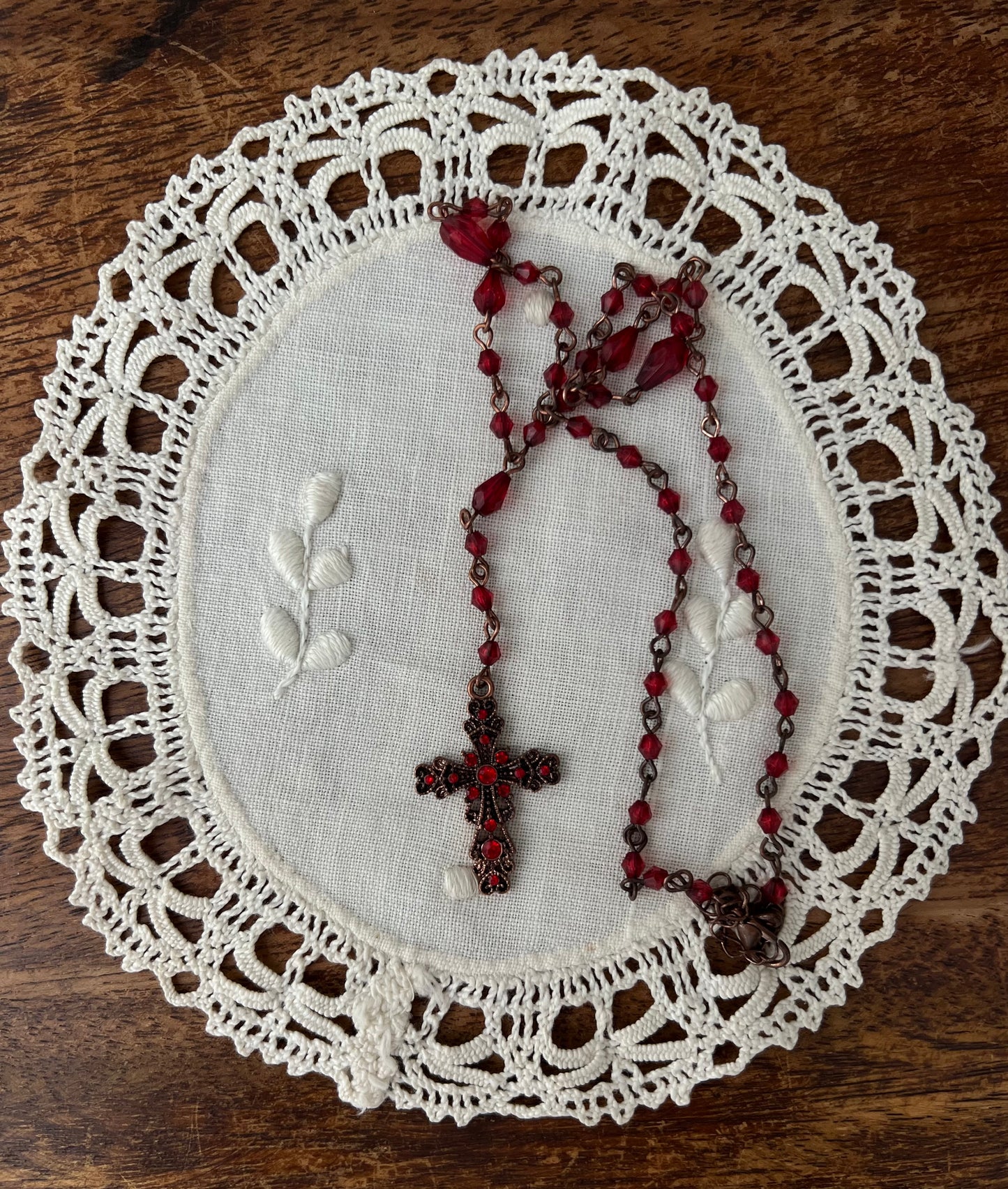 Blood moon cross necklace