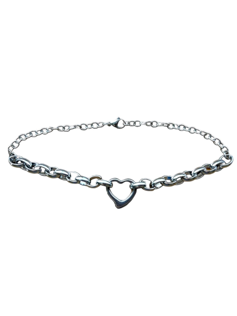 Lolita - Chunky Stainless Steel Heart Chain Choker