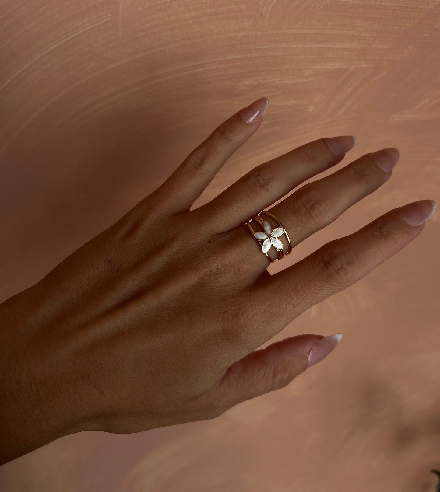 Moonlit Petal Ring