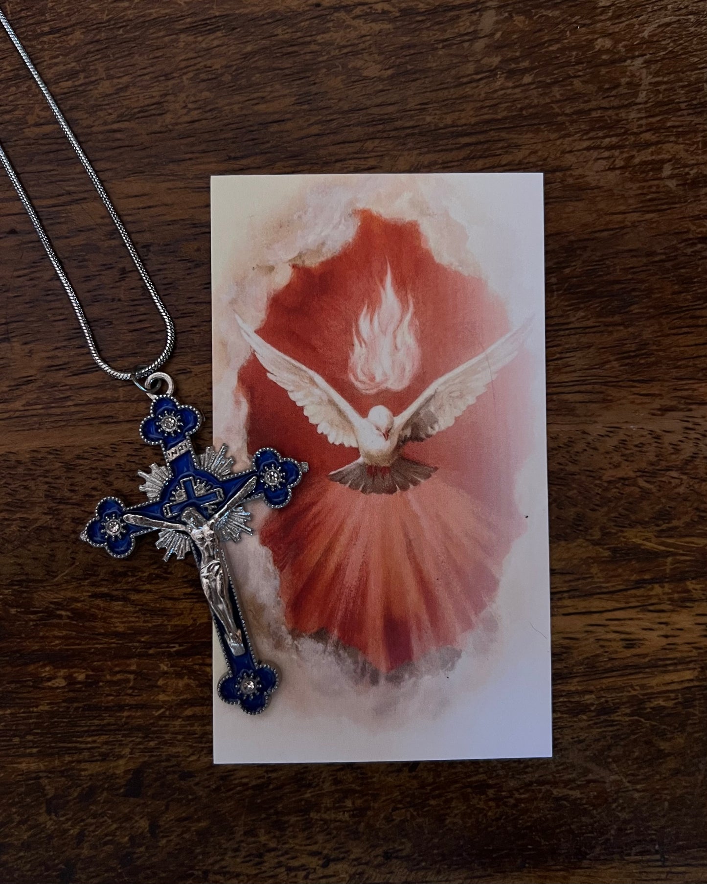 Miraculous Blue Cross necklace