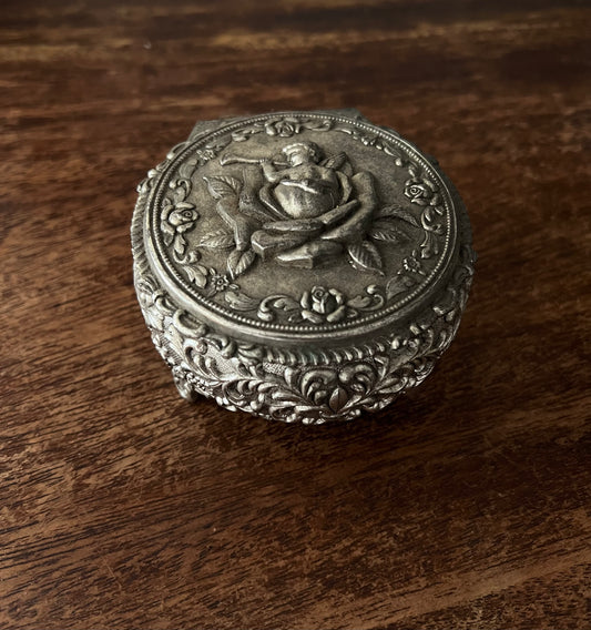 Vintage cherub jewelry box