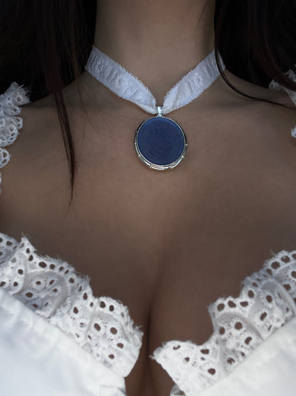 Blue romantic necklace