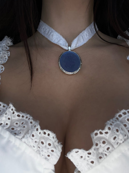 Blue romantic necklace