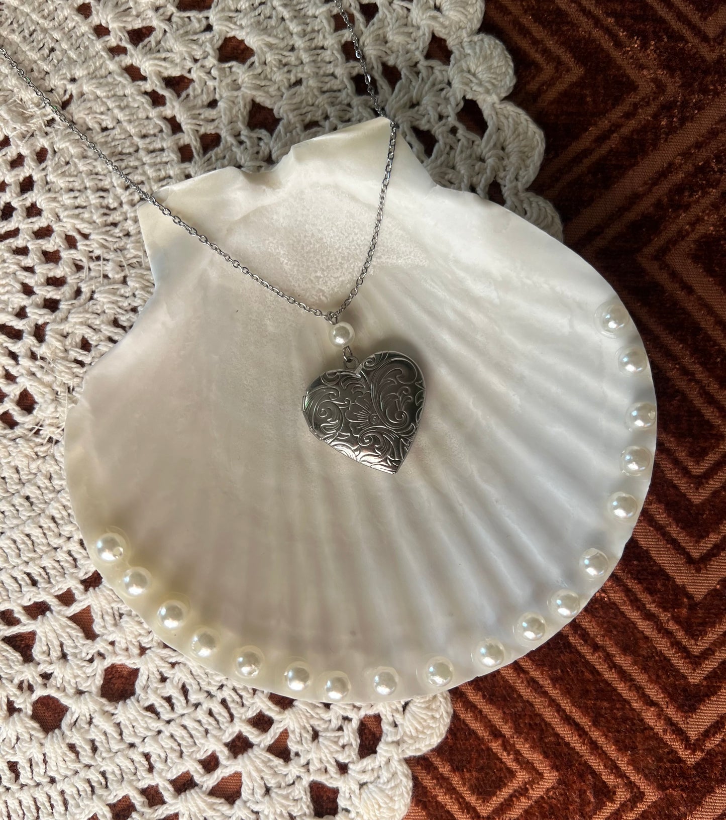 The Virgin Mary silver heart locket