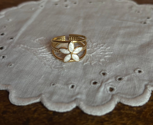 Moonlit Petal Ring