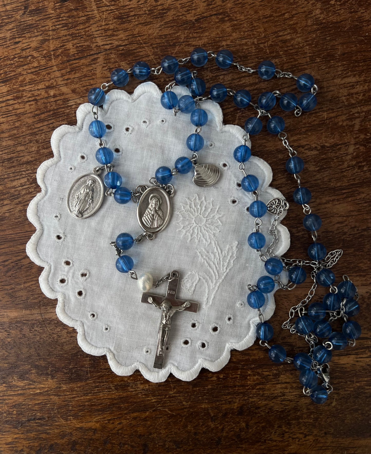 Blue rosary waist chain
