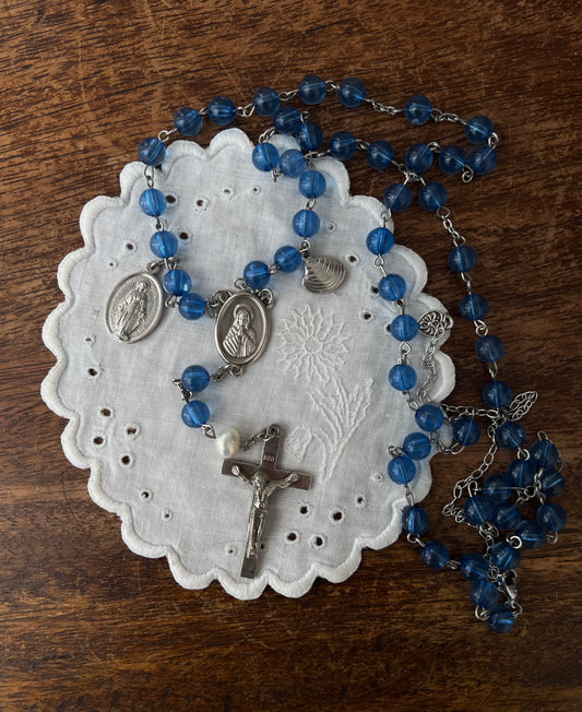 Blue rosary waist chain
