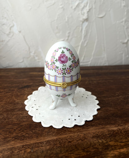 Vintage Limoges Porcelain egg - trinket box