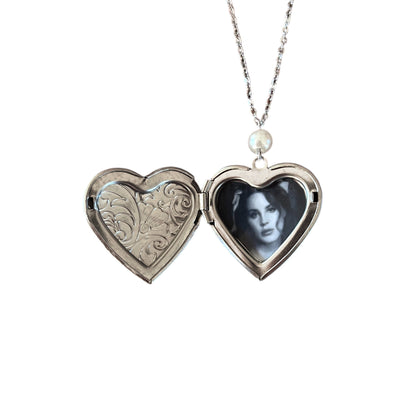 Lana del rey silver heart locket