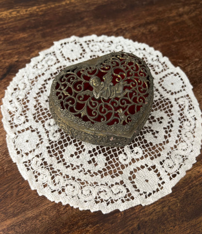 Vintage cherub jewelry box