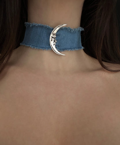 Crescent moon choker