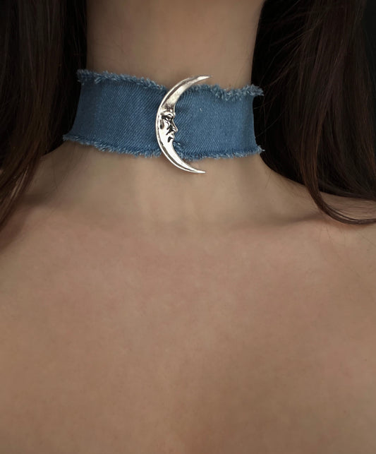 Crescent moon choker