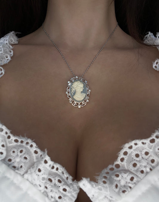 Blue Lady cameo necklace