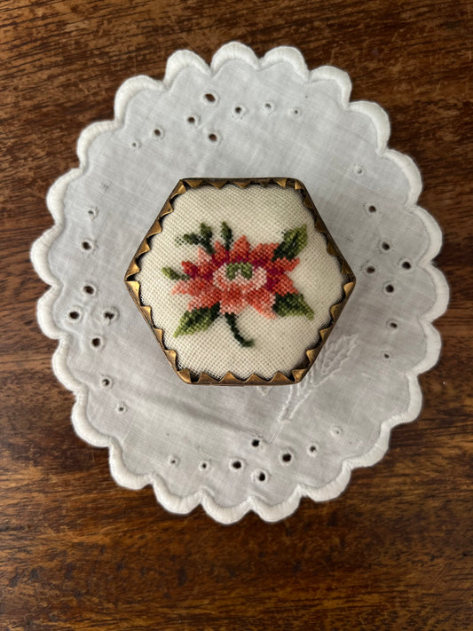 Embroidered trinket box