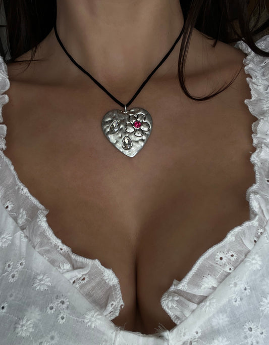 Silver heart necklace