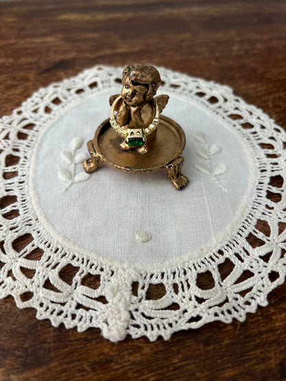 Gold Angel Cherub Ring Holder
