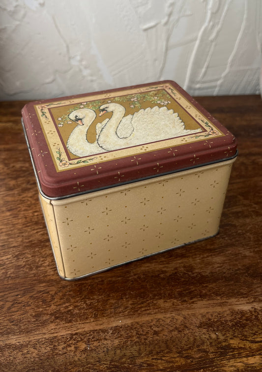 Swan tin box