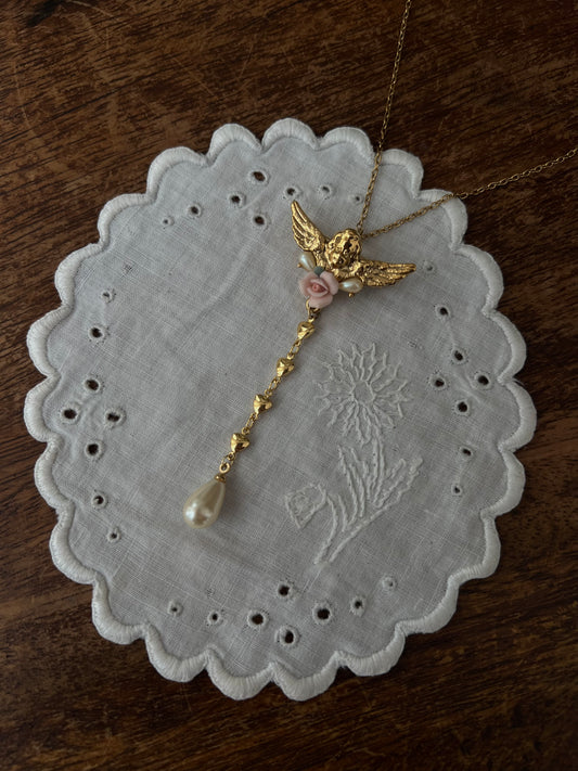 Romantic cherub necklace