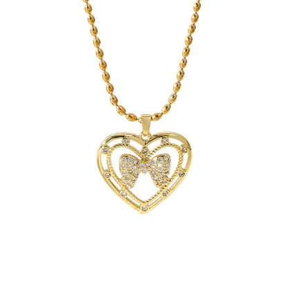 Bow heart necklace