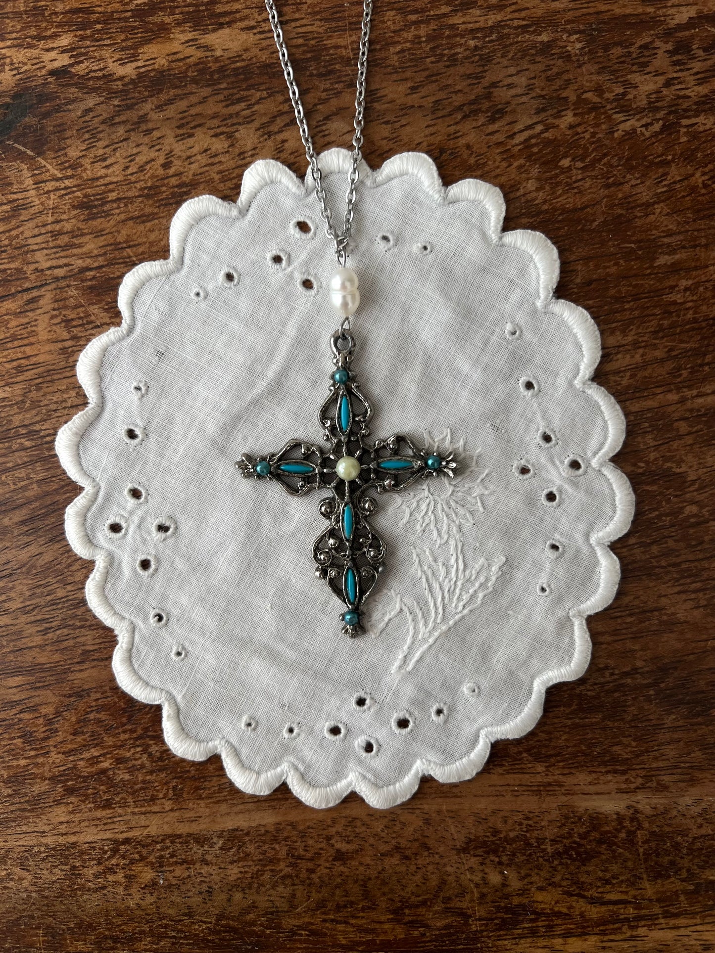 The Azure Cross Necklace