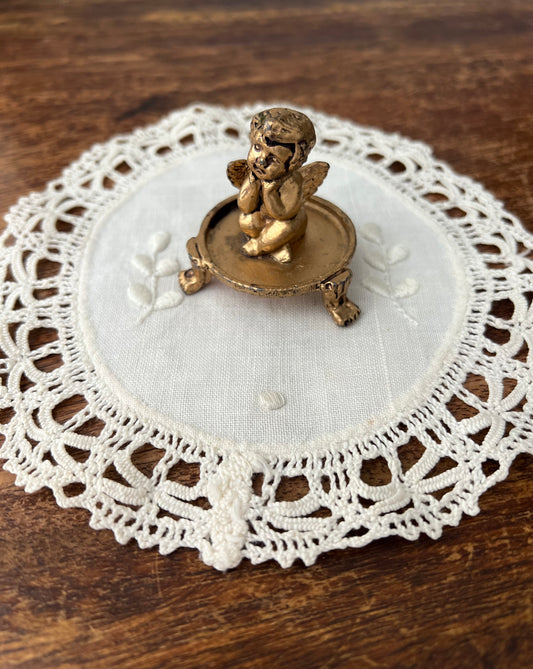 Gold Angel Cherub Ring Holder