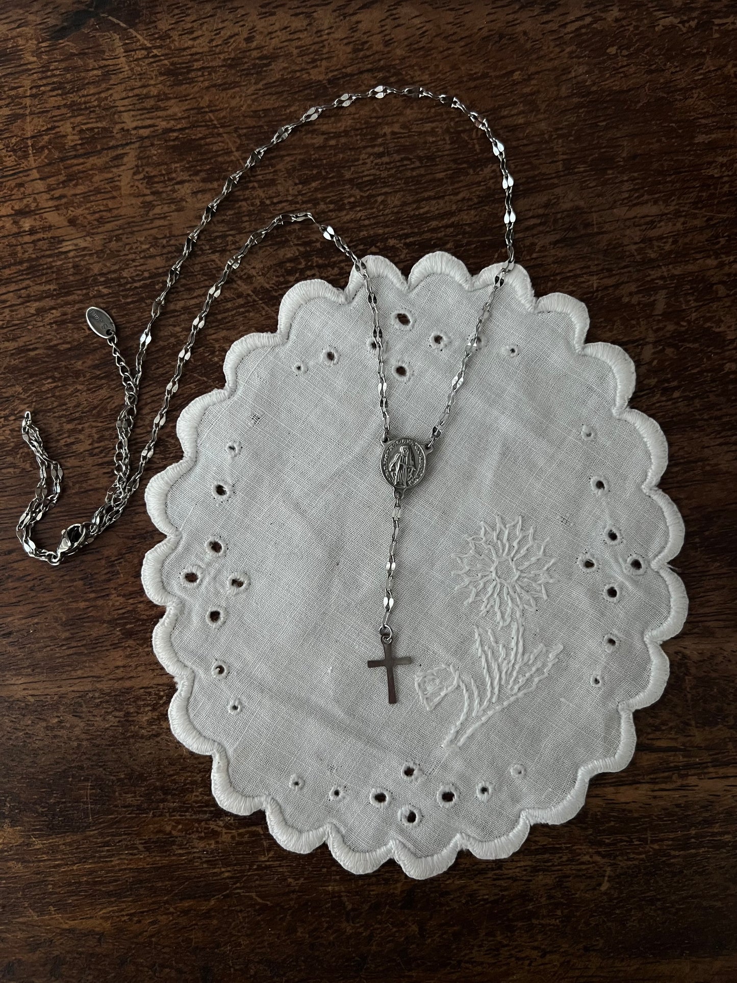 Silver Mercy Rosary