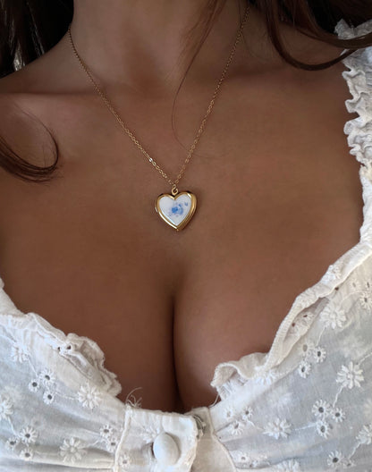 Blue Babydoll heart locket