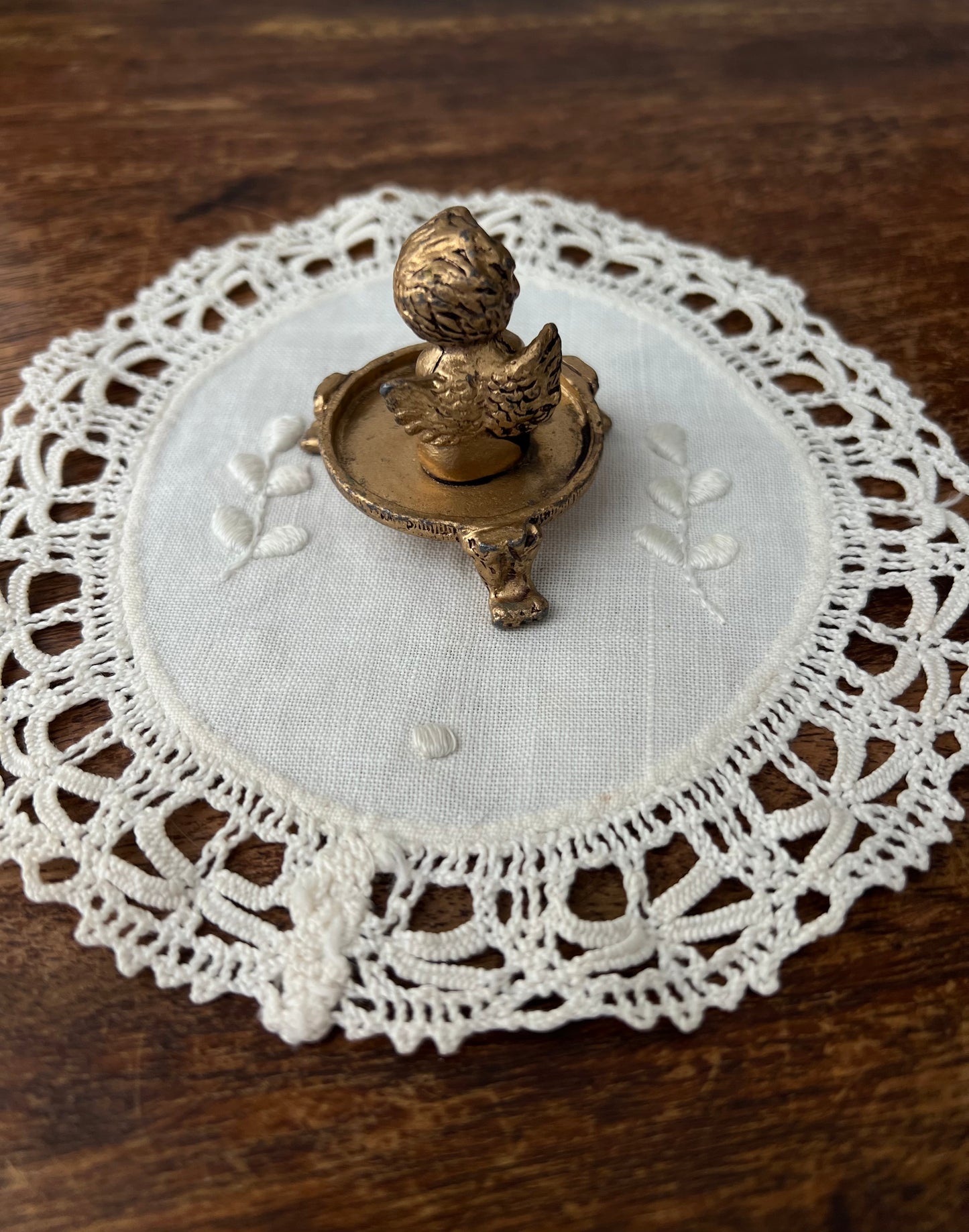 Gold Angel Cherub Ring Holder