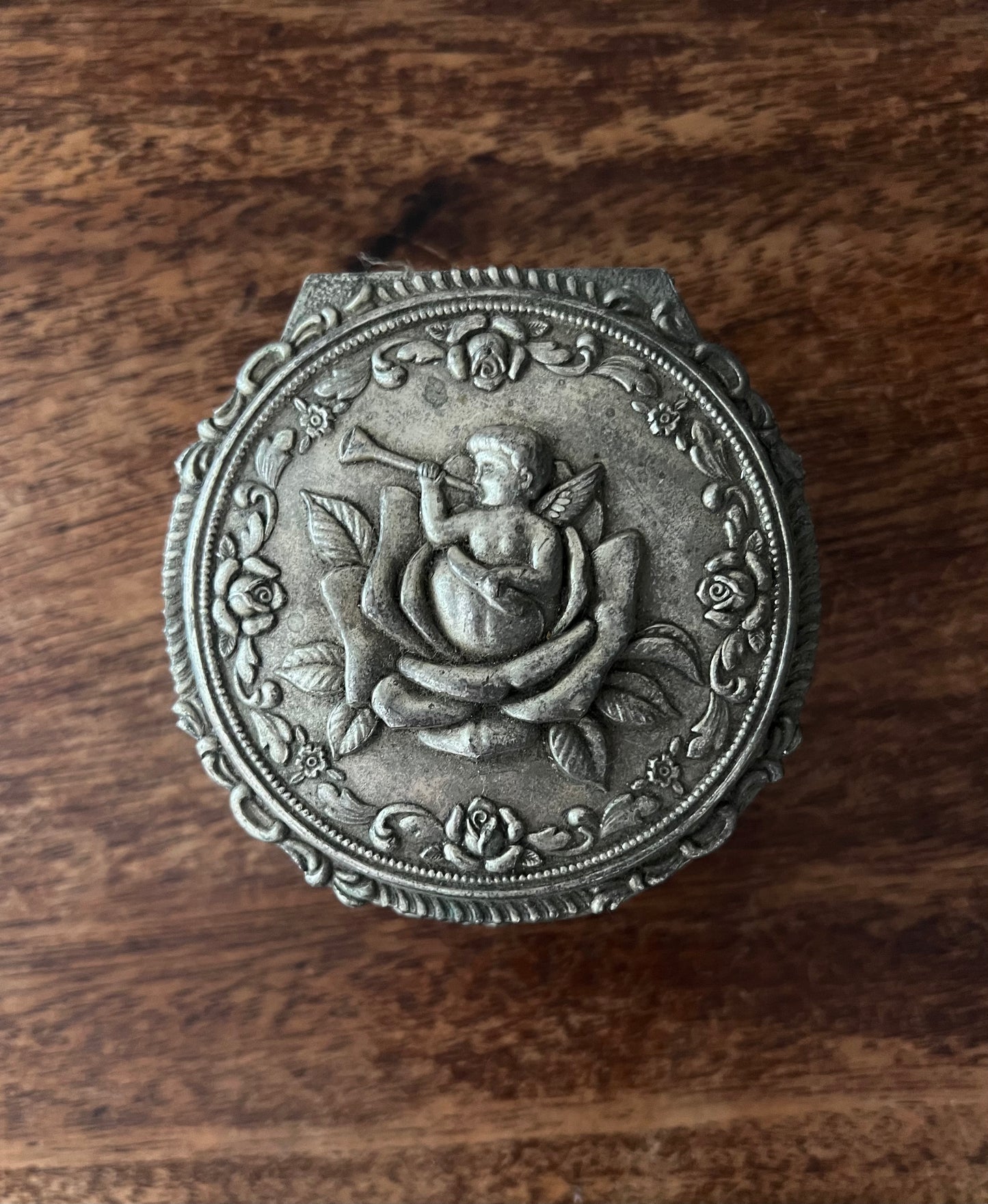 Vintage cherub jewelry box