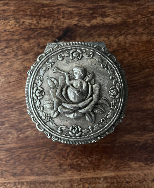 Vintage cherub jewelry box